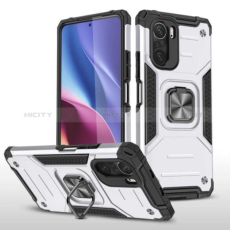 Coque Contour Silicone et Plastique Housse Etui Mat avec Magnetique Support Bague Anneau MQ1 pour Xiaomi Mi 11i 5G Plus