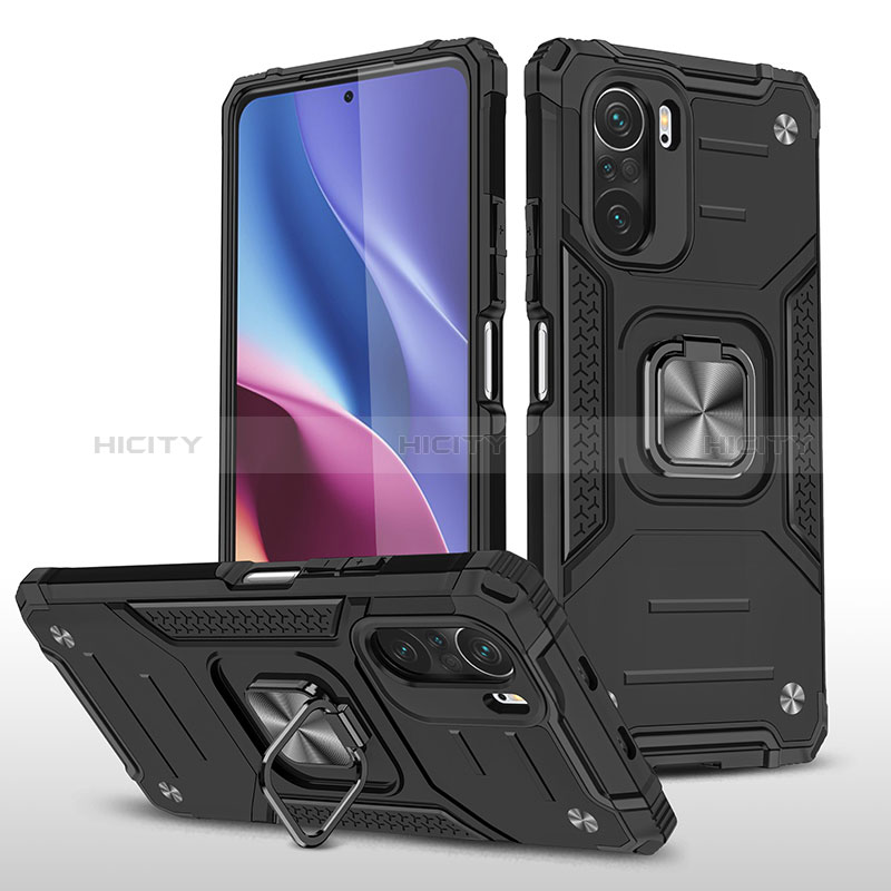 Coque Contour Silicone et Plastique Housse Etui Mat avec Magnetique Support Bague Anneau MQ1 pour Xiaomi Mi 11i 5G Plus