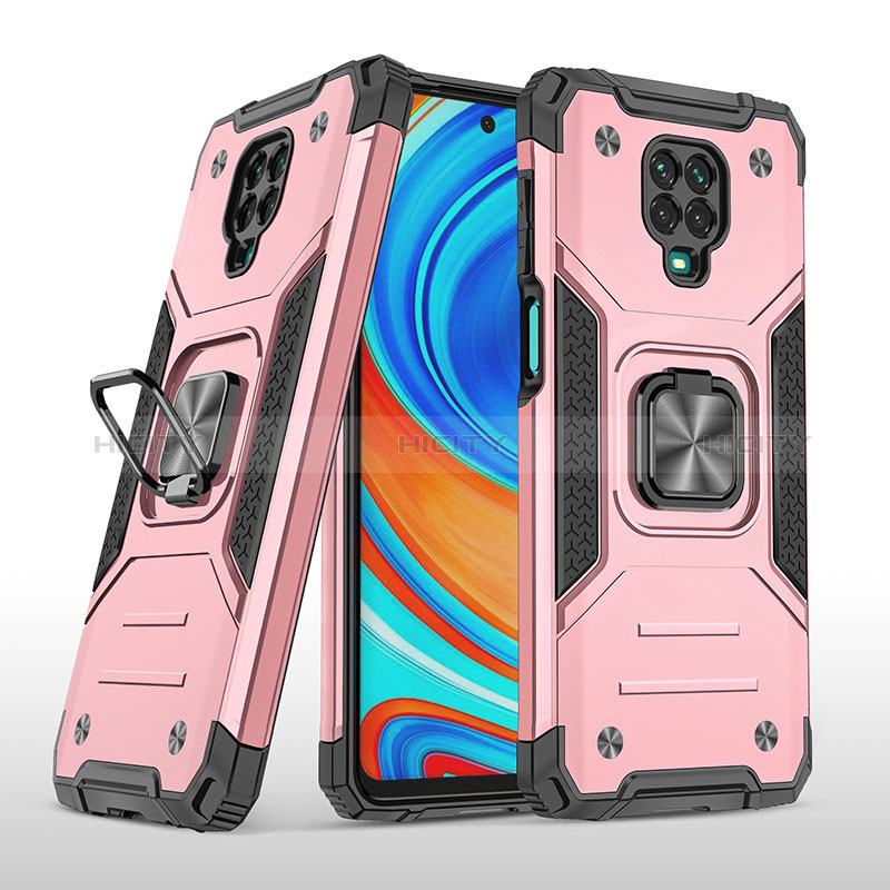 Coque Contour Silicone et Plastique Housse Etui Mat avec Magnetique Support Bague Anneau MQ1 pour Xiaomi Poco M2 Pro Plus