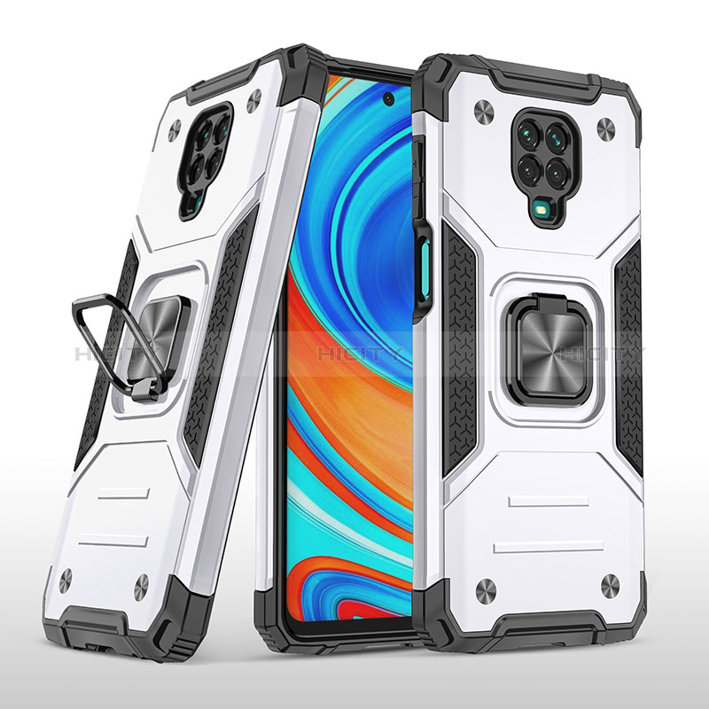 Coque Contour Silicone et Plastique Housse Etui Mat avec Magnetique Support Bague Anneau MQ1 pour Xiaomi Poco M2 Pro Plus