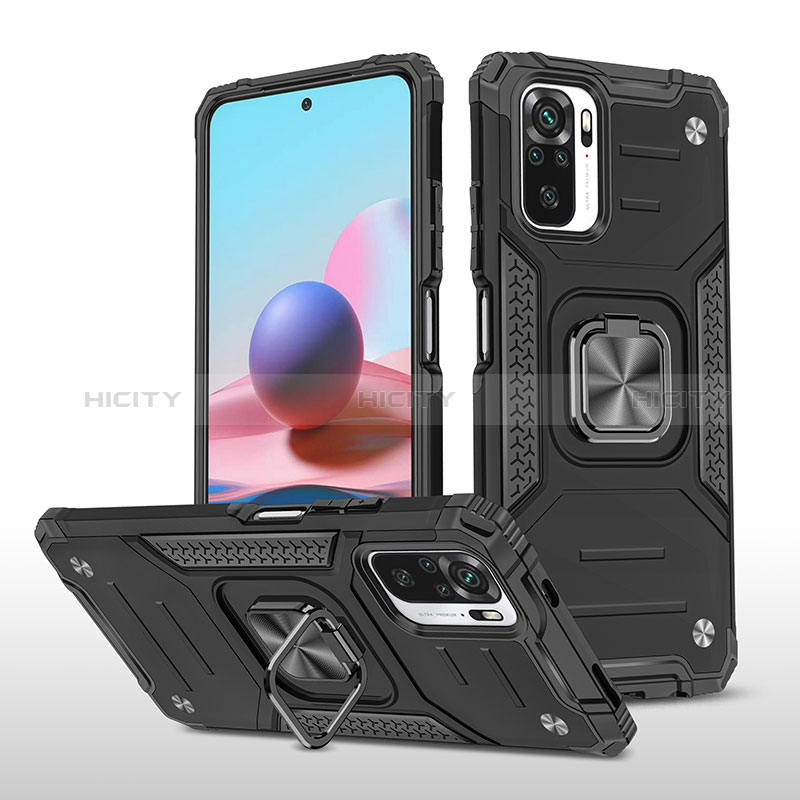 Coque Contour Silicone et Plastique Housse Etui Mat avec Magnetique Support Bague Anneau MQ1 pour Xiaomi Poco M5S Plus