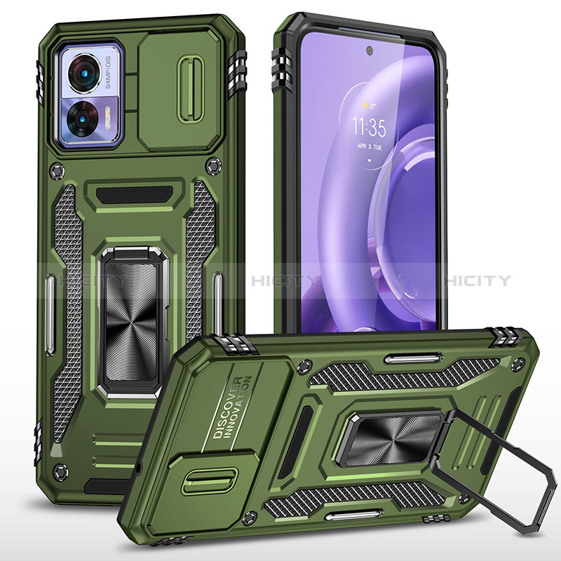 Coque Contour Silicone et Plastique Housse Etui Mat avec Magnetique Support Bague Anneau MQ2 pour Motorola Moto Edge 30 Lite 5G Plus