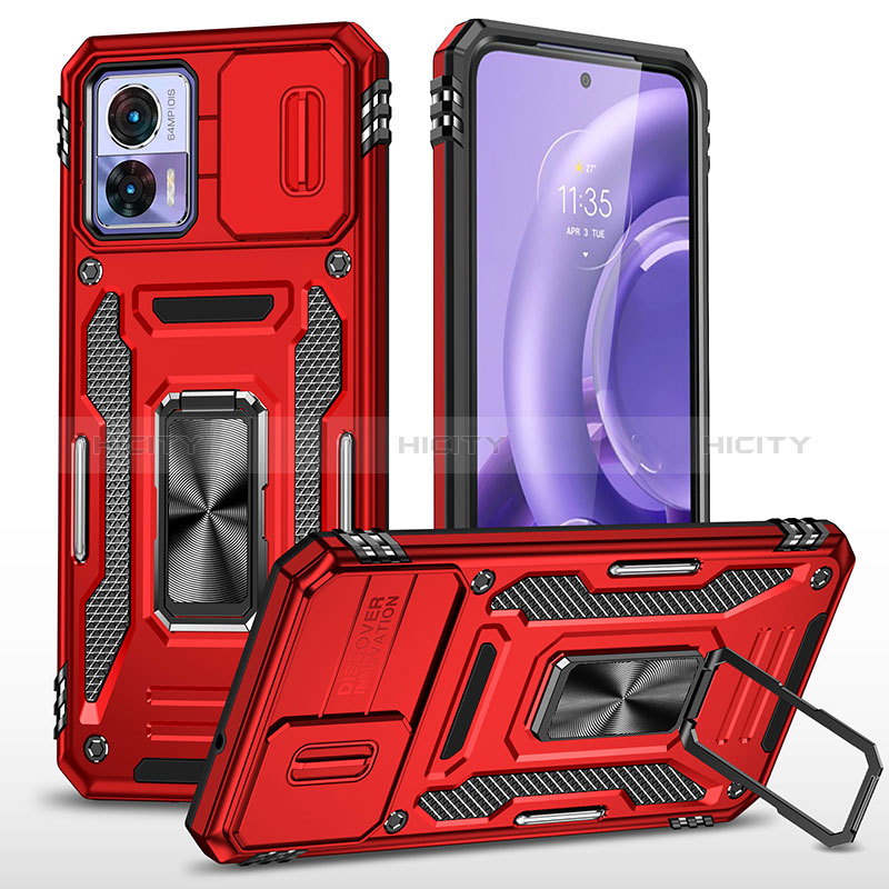 Coque Contour Silicone et Plastique Housse Etui Mat avec Magnetique Support Bague Anneau MQ2 pour Motorola Moto Edge 30 Lite 5G Plus