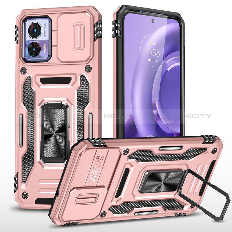 Coque Contour Silicone et Plastique Housse Etui Mat avec Magnetique Support Bague Anneau MQ2 pour Motorola Moto Edge 30 Lite 5G Plus