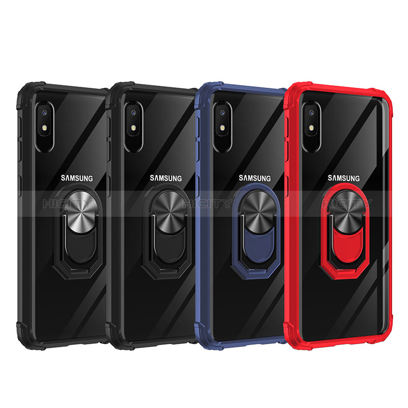 Coque Contour Silicone et Plastique Housse Etui Mat avec Magnetique Support Bague Anneau MQ2 pour Samsung Galaxy A10e Plus