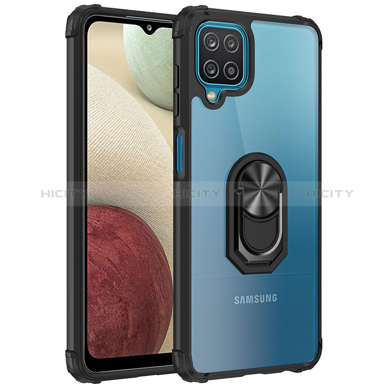 Coque Contour Silicone et Plastique Housse Etui Mat avec Magnetique Support Bague Anneau MQ2 pour Samsung Galaxy A12 Plus