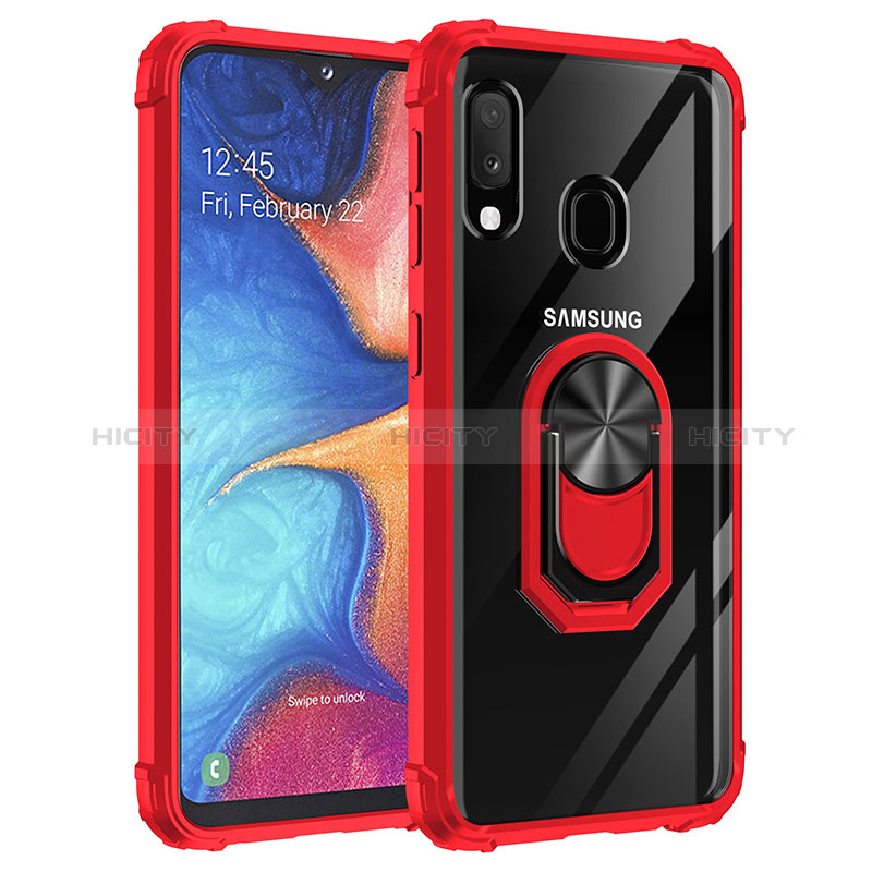 Coque Contour Silicone et Plastique Housse Etui Mat avec Magnetique Support Bague Anneau MQ2 pour Samsung Galaxy A20e Plus