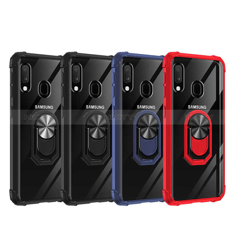 Coque Contour Silicone et Plastique Housse Etui Mat avec Magnetique Support Bague Anneau MQ2 pour Samsung Galaxy A20e Plus