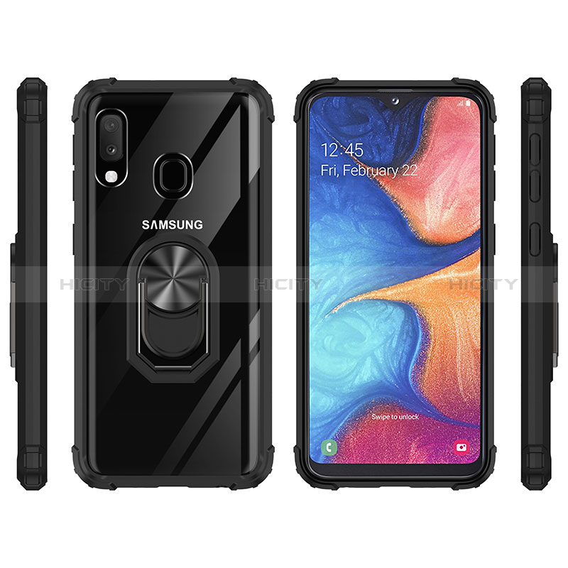 Coque Contour Silicone et Plastique Housse Etui Mat avec Magnetique Support Bague Anneau MQ2 pour Samsung Galaxy A20e Plus