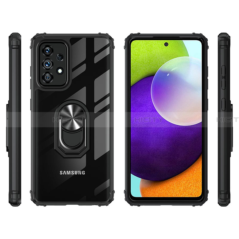 Coque Contour Silicone et Plastique Housse Etui Mat avec Magnetique Support Bague Anneau MQ2 pour Samsung Galaxy A32 4G Plus