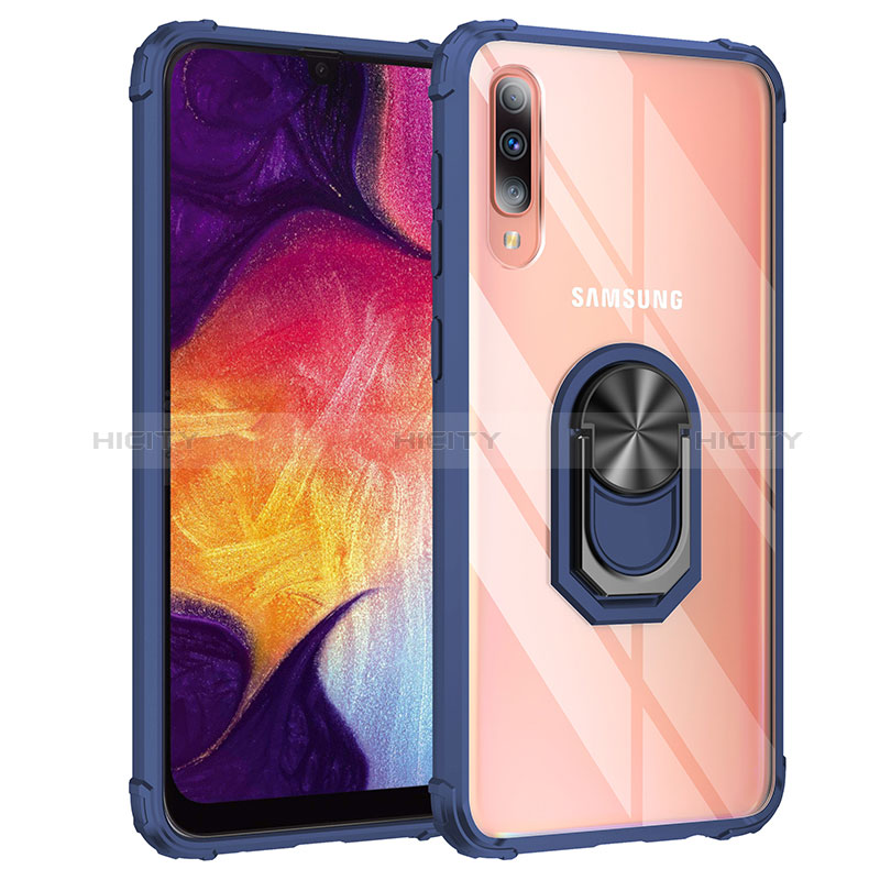 Coque Contour Silicone et Plastique Housse Etui Mat avec Magnetique Support Bague Anneau MQ2 pour Samsung Galaxy A50S Plus