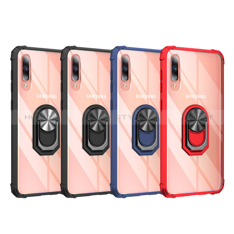 Coque Contour Silicone et Plastique Housse Etui Mat avec Magnetique Support Bague Anneau MQ2 pour Samsung Galaxy A50S Plus