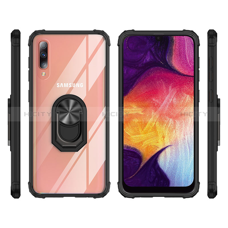 Coque Contour Silicone et Plastique Housse Etui Mat avec Magnetique Support Bague Anneau MQ2 pour Samsung Galaxy A50S Plus