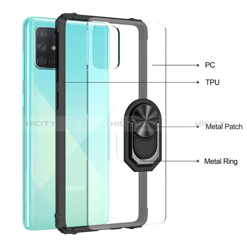 Coque Contour Silicone et Plastique Housse Etui Mat avec Magnetique Support Bague Anneau MQ2 pour Samsung Galaxy A51 5G Plus