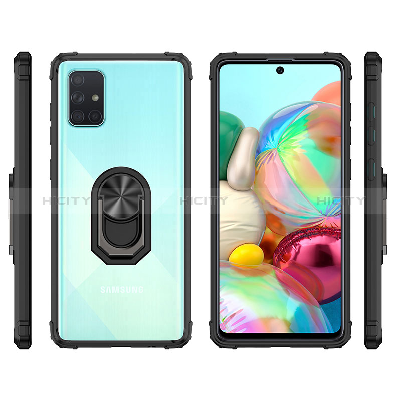 Coque Contour Silicone et Plastique Housse Etui Mat avec Magnetique Support Bague Anneau MQ2 pour Samsung Galaxy A51 5G Plus