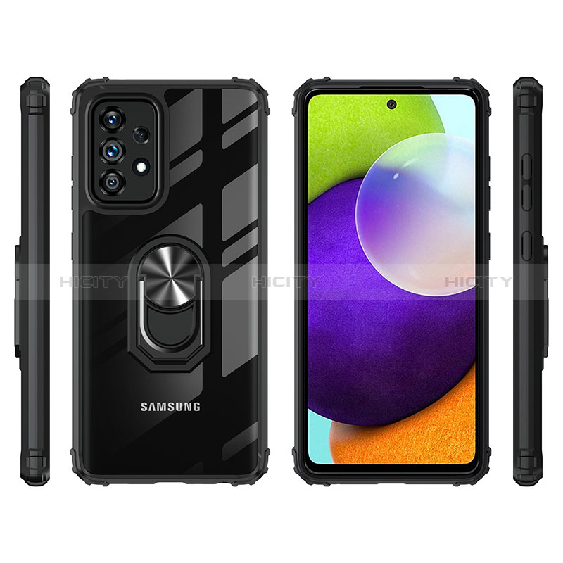 Coque Contour Silicone et Plastique Housse Etui Mat avec Magnetique Support Bague Anneau MQ2 pour Samsung Galaxy A52s 5G Plus