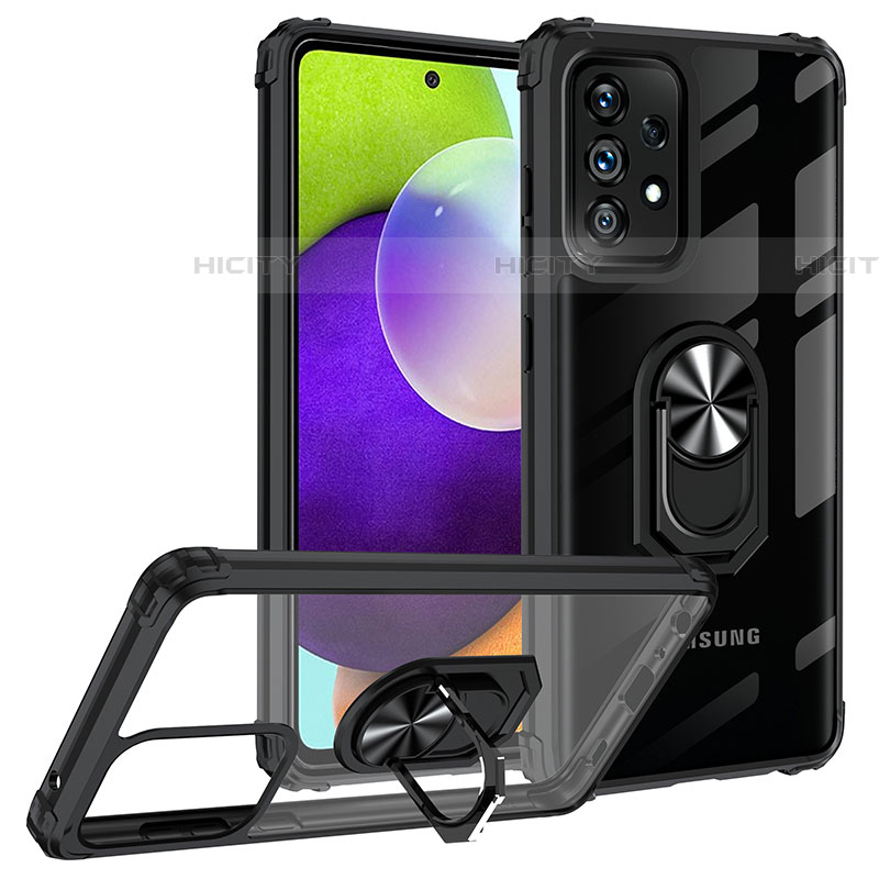 Coque Contour Silicone et Plastique Housse Etui Mat avec Magnetique Support Bague Anneau MQ2 pour Samsung Galaxy A72 4G Plus