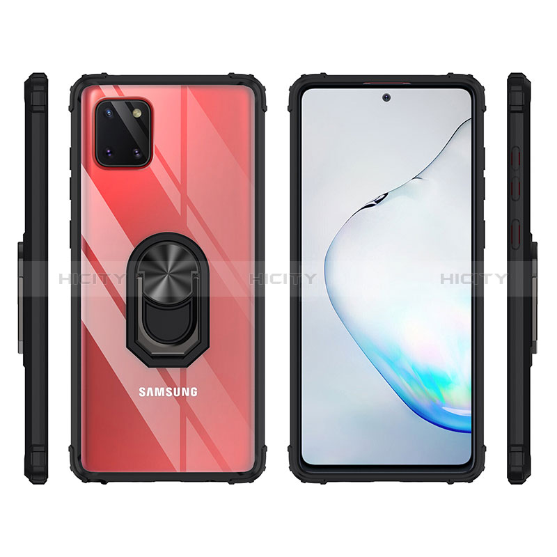 Coque Contour Silicone et Plastique Housse Etui Mat avec Magnetique Support Bague Anneau MQ2 pour Samsung Galaxy A81 Plus