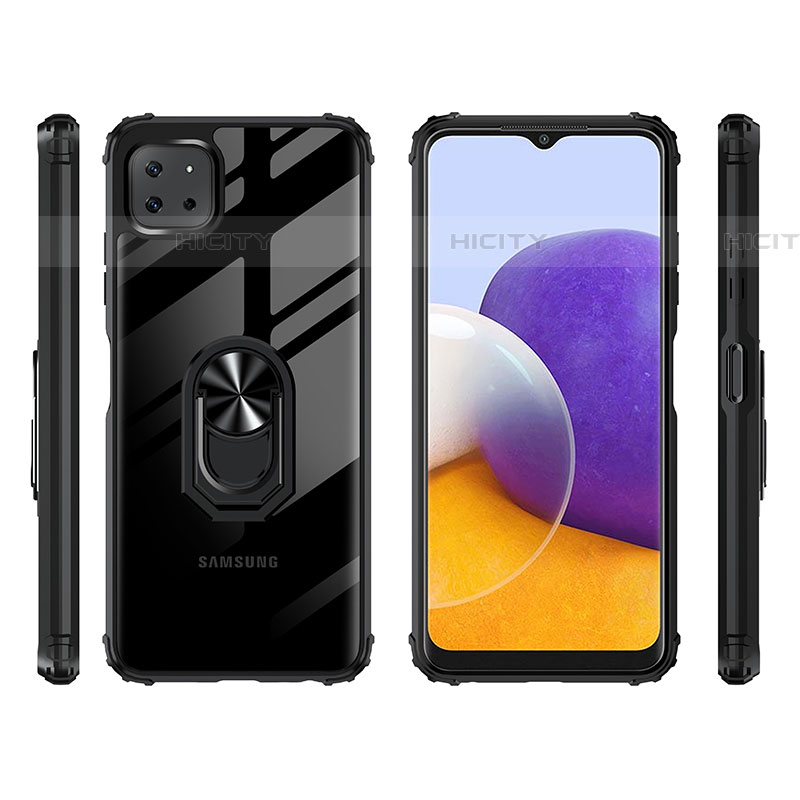 Coque Contour Silicone et Plastique Housse Etui Mat avec Magnetique Support Bague Anneau MQ2 pour Samsung Galaxy F42 5G Plus