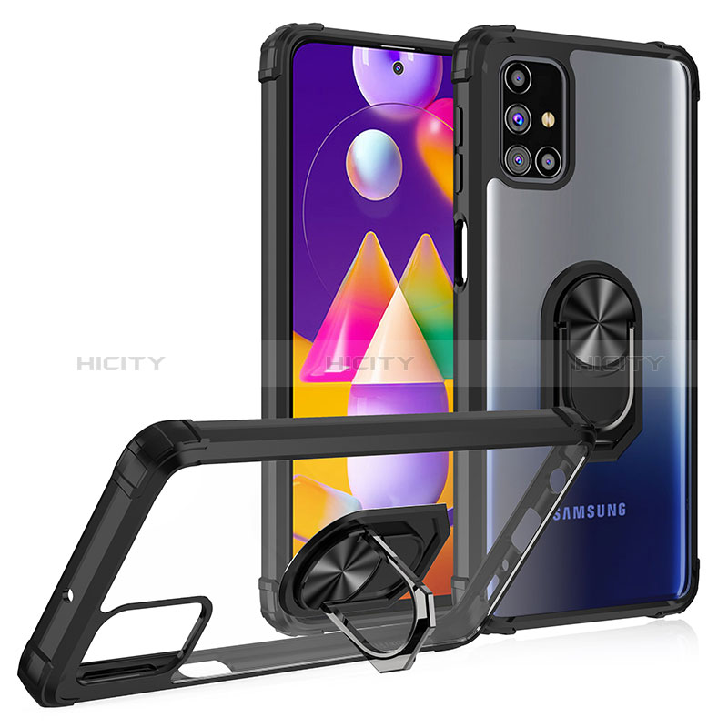 Coque Contour Silicone et Plastique Housse Etui Mat avec Magnetique Support Bague Anneau MQ2 pour Samsung Galaxy M31s Plus