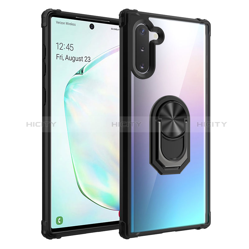 Coque Contour Silicone et Plastique Housse Etui Mat avec Magnetique Support Bague Anneau MQ2 pour Samsung Galaxy Note 10 5G Noir Plus