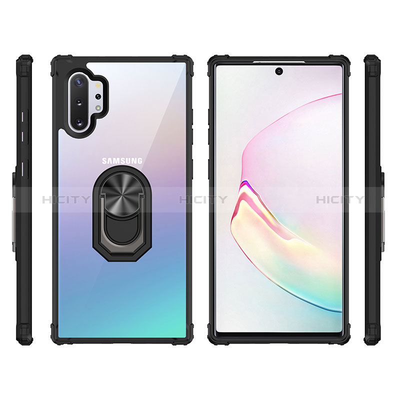 Coque Contour Silicone et Plastique Housse Etui Mat avec Magnetique Support Bague Anneau MQ2 pour Samsung Galaxy Note 10 Plus 5G Plus