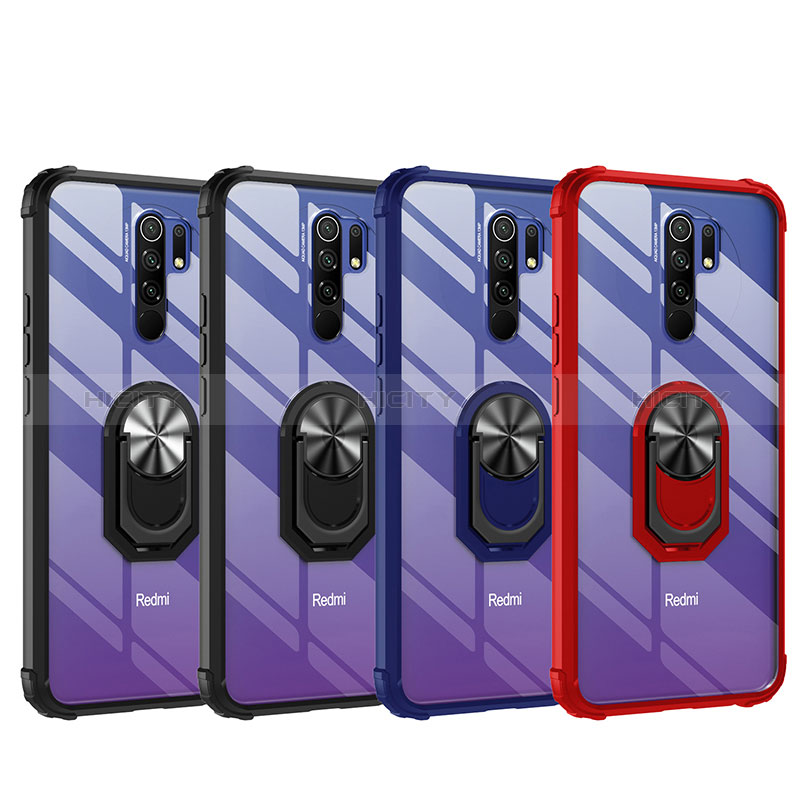 Coque Contour Silicone et Plastique Housse Etui Mat avec Magnetique Support Bague Anneau MQ2 pour Xiaomi Poco M2 Plus