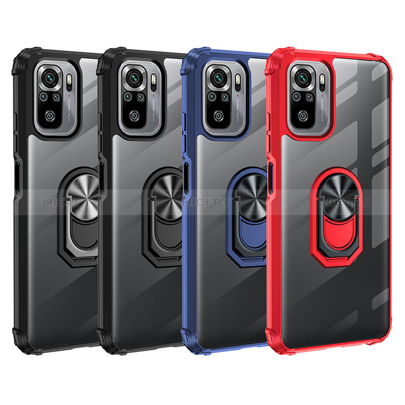 Coque Contour Silicone et Plastique Housse Etui Mat avec Magnetique Support Bague Anneau MQ2 pour Xiaomi Poco M5S Plus