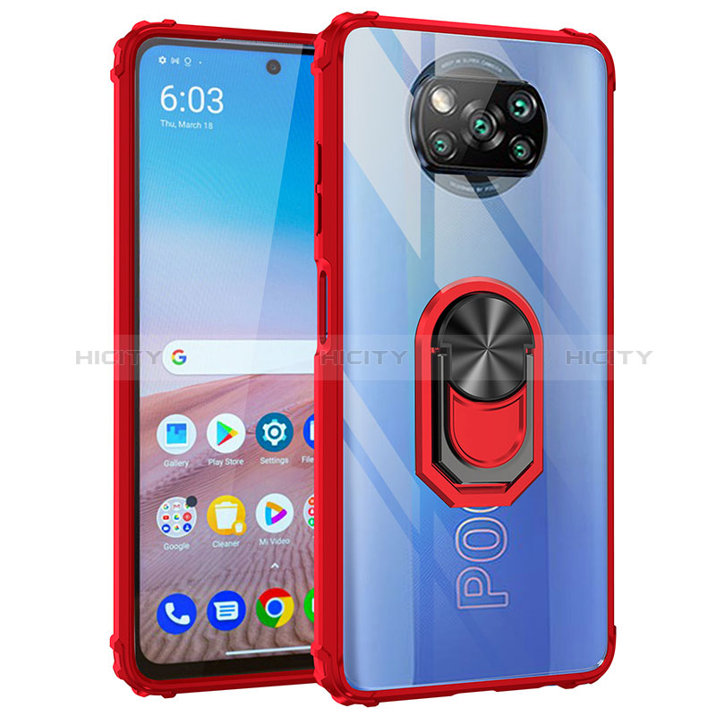 Coque Contour Silicone et Plastique Housse Etui Mat avec Magnetique Support Bague Anneau MQ2 pour Xiaomi Poco X3 Pro Plus