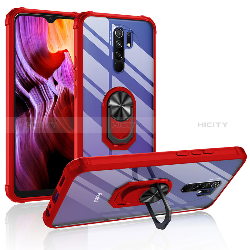 Coque Contour Silicone et Plastique Housse Etui Mat avec Magnetique Support Bague Anneau MQ2 pour Xiaomi Redmi 9 Plus