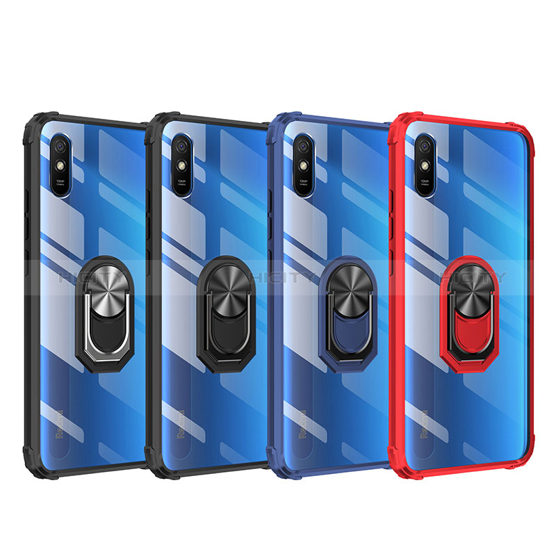 Coque Contour Silicone et Plastique Housse Etui Mat avec Magnetique Support Bague Anneau MQ2 pour Xiaomi Redmi 9AT Plus