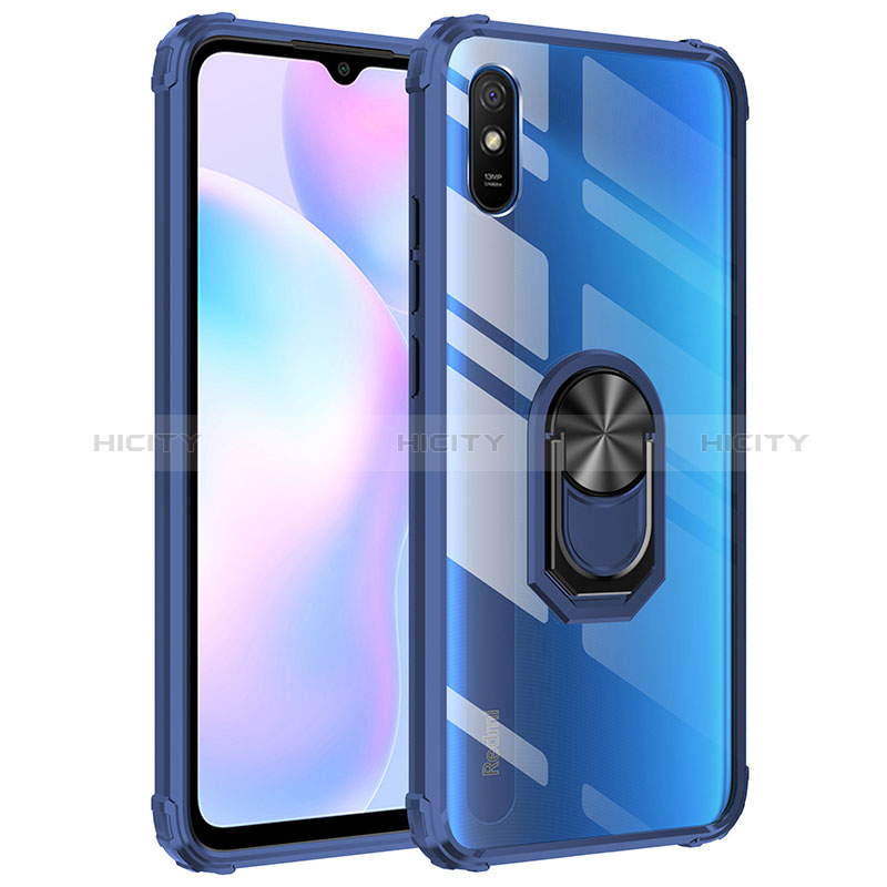 Coque Contour Silicone et Plastique Housse Etui Mat avec Magnetique Support Bague Anneau MQ2 pour Xiaomi Redmi 9i Plus