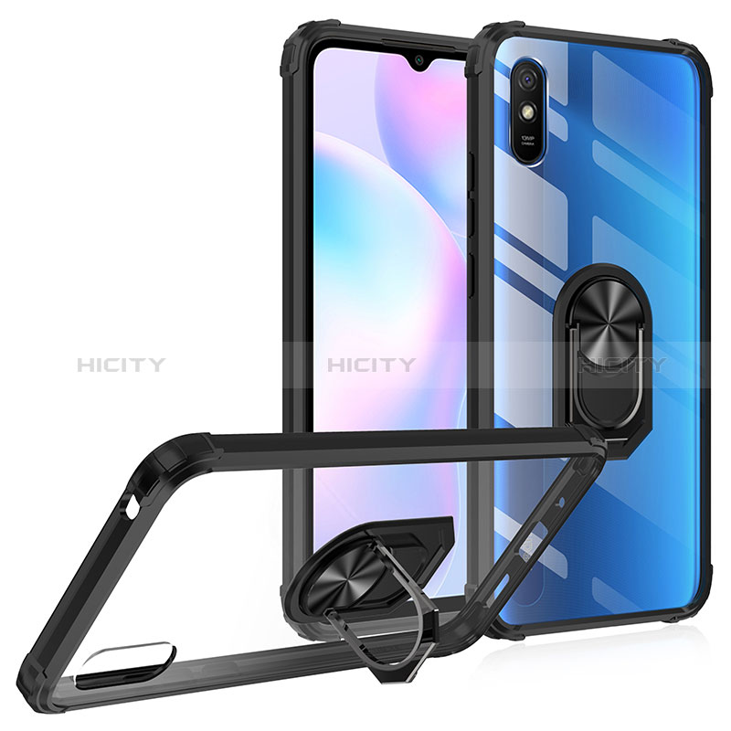 Coque Contour Silicone et Plastique Housse Etui Mat avec Magnetique Support Bague Anneau MQ2 pour Xiaomi Redmi 9i Plus