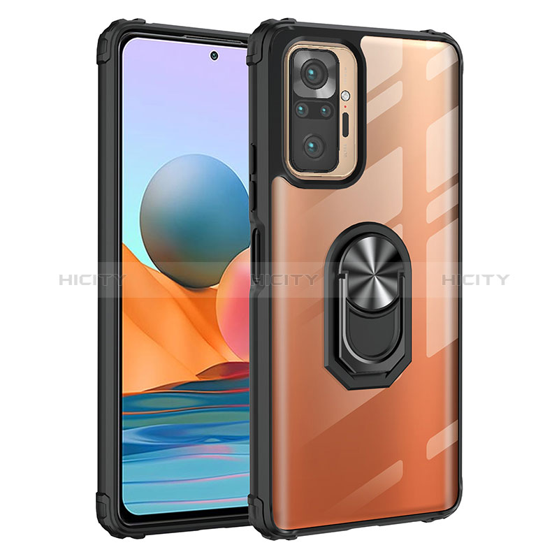 Coque Contour Silicone et Plastique Housse Etui Mat avec Magnetique Support Bague Anneau MQ2 pour Xiaomi Redmi Note 10 Pro 4G Plus