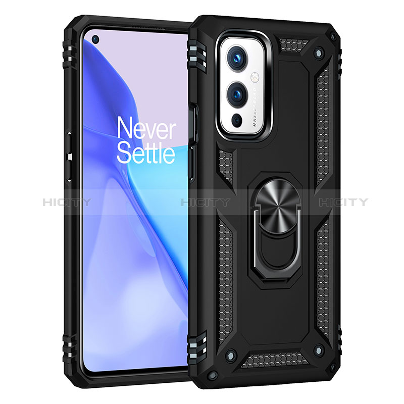 Coque Contour Silicone et Plastique Housse Etui Mat avec Magnetique Support Bague Anneau MQ3 pour OnePlus 9 5G Plus