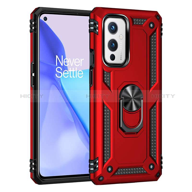 Coque Contour Silicone et Plastique Housse Etui Mat avec Magnetique Support Bague Anneau MQ3 pour OnePlus 9 5G Plus