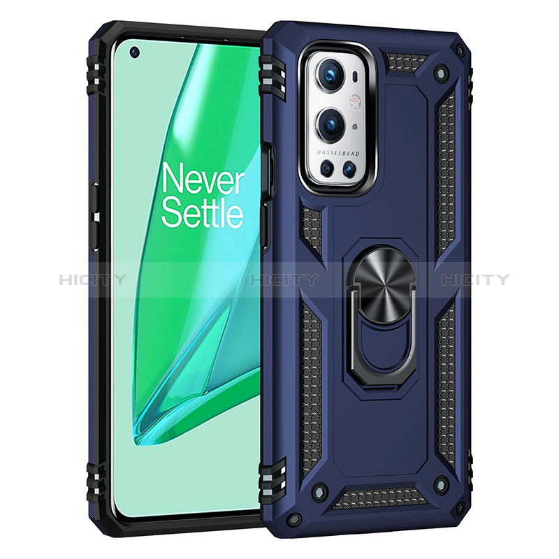 Coque Contour Silicone et Plastique Housse Etui Mat avec Magnetique Support Bague Anneau MQ3 pour OnePlus 9 Pro 5G Plus