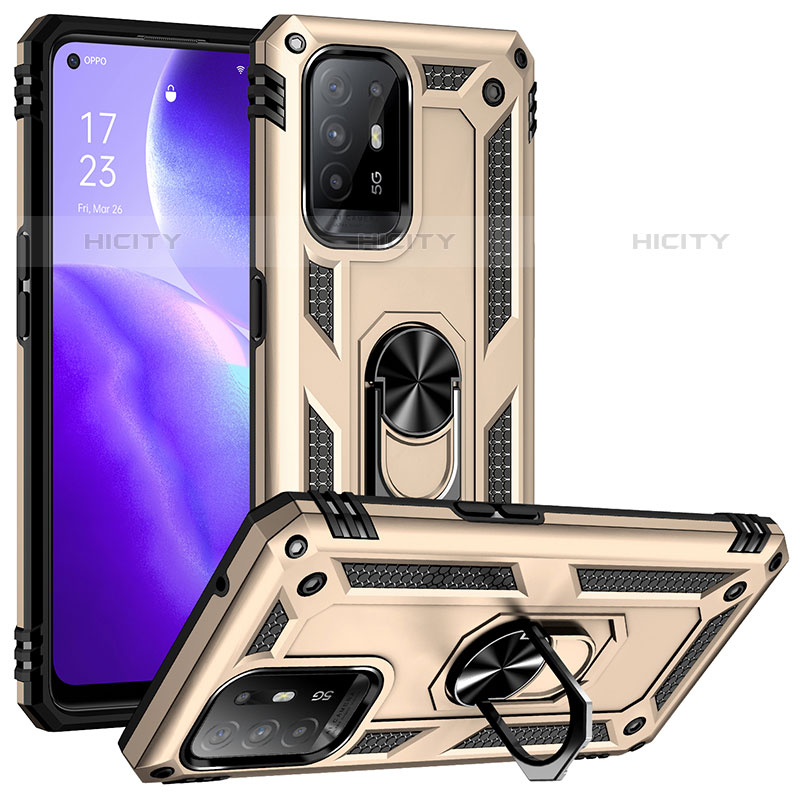 Coque Contour Silicone et Plastique Housse Etui Mat avec Magnetique Support Bague Anneau MQ3 pour Oppo Reno5 Z 5G Plus