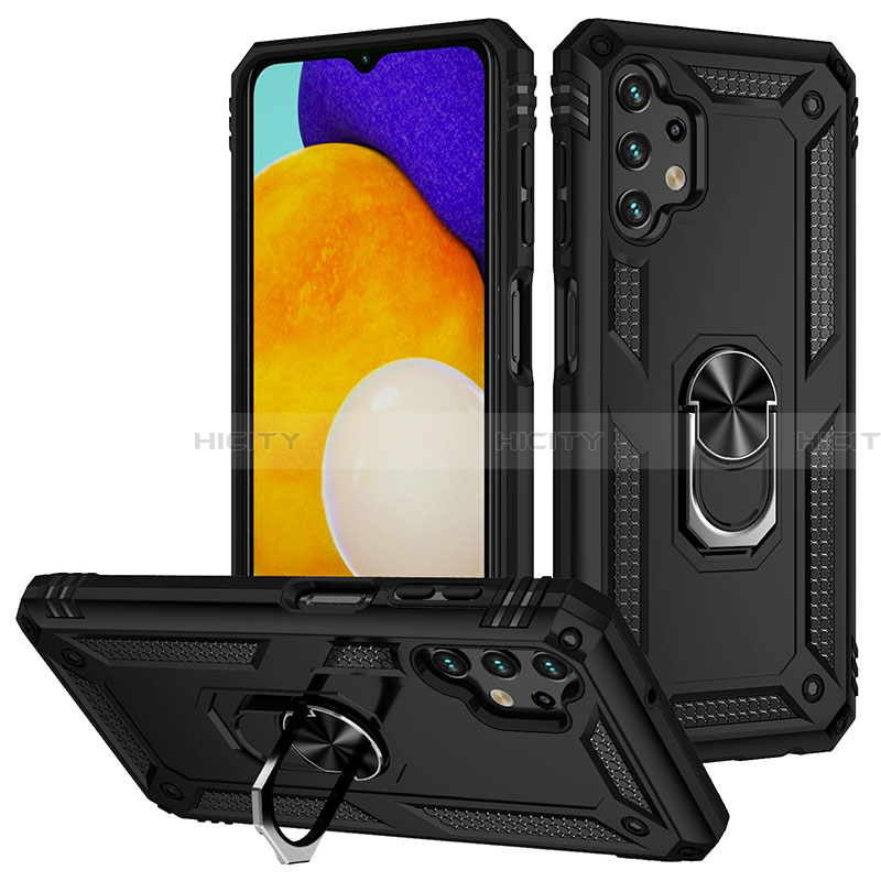 Coque Contour Silicone et Plastique Housse Etui Mat avec Magnetique Support Bague Anneau MQ3 pour Samsung Galaxy A13 4G Plus