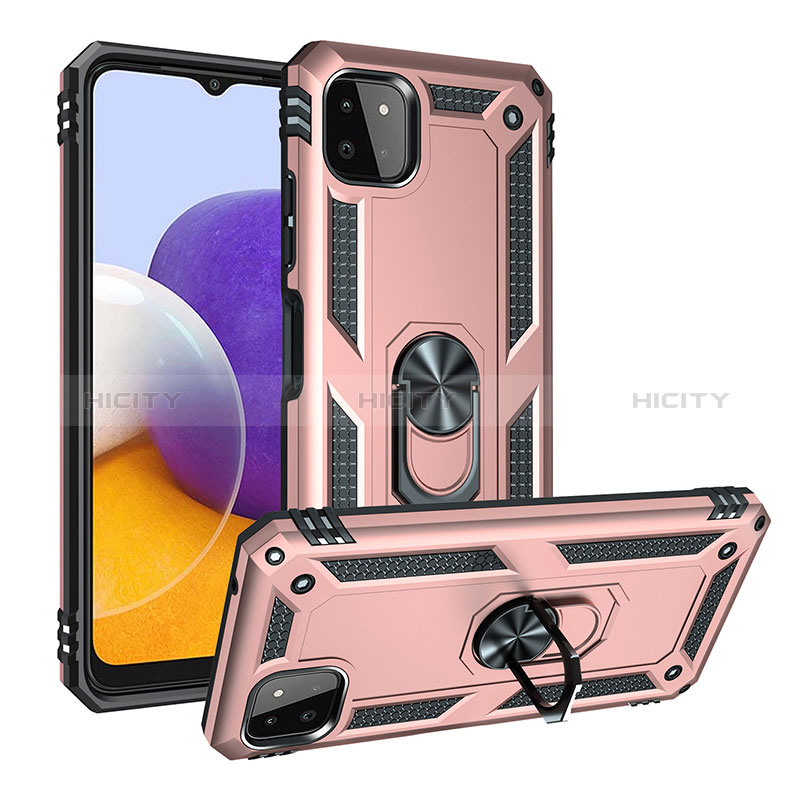 Coque Contour Silicone et Plastique Housse Etui Mat avec Magnetique Support Bague Anneau MQ3 pour Samsung Galaxy A22s 5G Plus