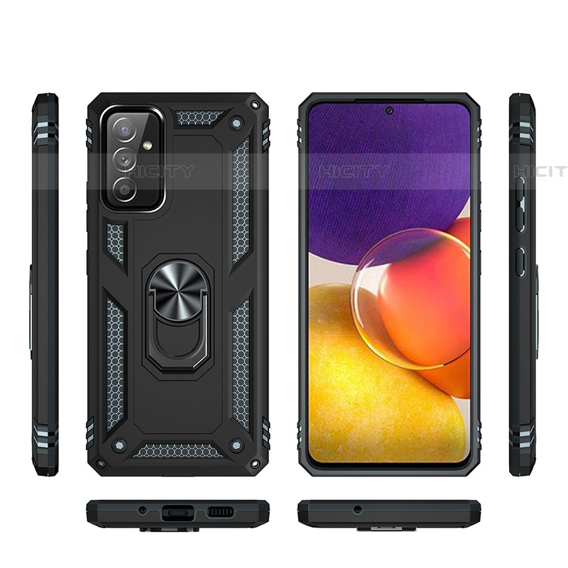 Coque Contour Silicone et Plastique Housse Etui Mat avec Magnetique Support Bague Anneau MQ3 pour Samsung Galaxy A24 4G Plus