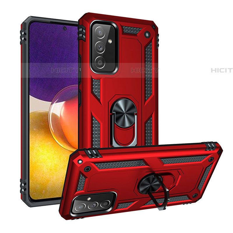 Coque Contour Silicone et Plastique Housse Etui Mat avec Magnetique Support Bague Anneau MQ3 pour Samsung Galaxy A24 4G Rouge Plus