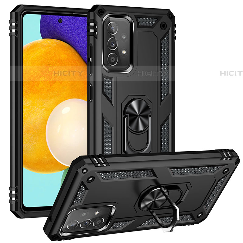 Coque Contour Silicone et Plastique Housse Etui Mat avec Magnetique Support Bague Anneau MQ3 pour Samsung Galaxy A52 4G Plus