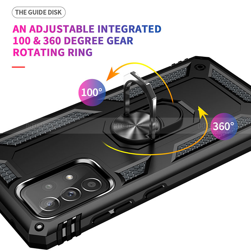 Coque Contour Silicone et Plastique Housse Etui Mat avec Magnetique Support Bague Anneau MQ3 pour Samsung Galaxy A52s 5G Plus
