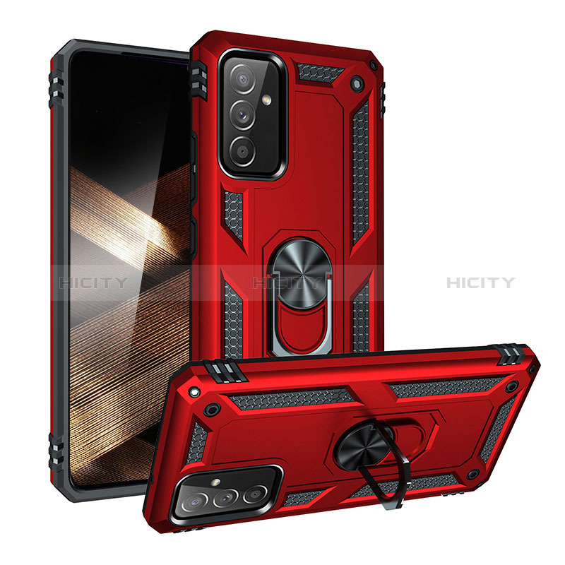 Coque Contour Silicone et Plastique Housse Etui Mat avec Magnetique Support Bague Anneau MQ3 pour Samsung Galaxy A55 5G Rouge Plus