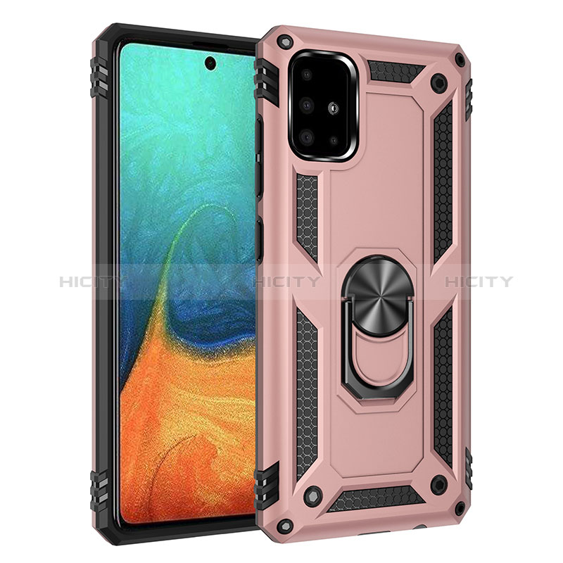 Coque Contour Silicone et Plastique Housse Etui Mat avec Magnetique Support Bague Anneau MQ3 pour Samsung Galaxy A71 5G Plus