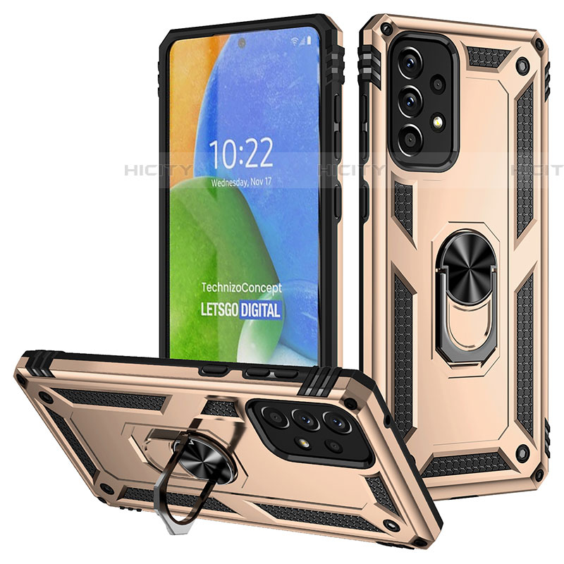 Coque Contour Silicone et Plastique Housse Etui Mat avec Magnetique Support Bague Anneau MQ3 pour Samsung Galaxy A73 5G Plus