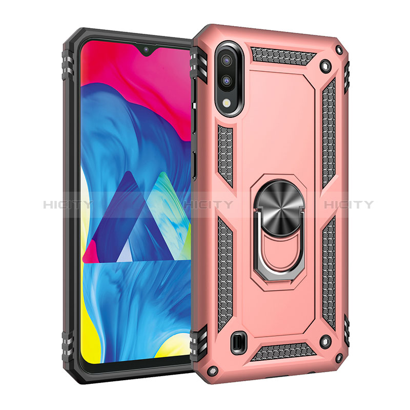 Coque Contour Silicone et Plastique Housse Etui Mat avec Magnetique Support Bague Anneau MQ3 pour Samsung Galaxy M10 Plus