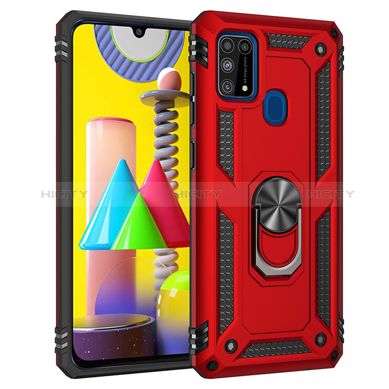 Coque Contour Silicone et Plastique Housse Etui Mat avec Magnetique Support Bague Anneau MQ3 pour Samsung Galaxy M21s Plus