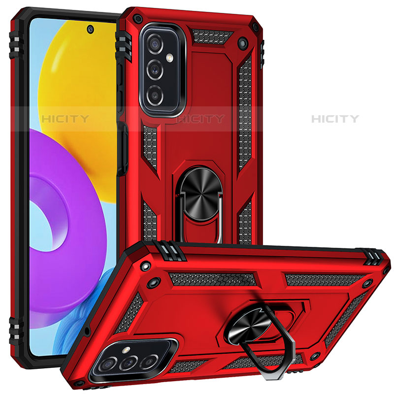 Coque Contour Silicone et Plastique Housse Etui Mat avec Magnetique Support Bague Anneau MQ3 pour Samsung Galaxy M52 5G Rouge Plus